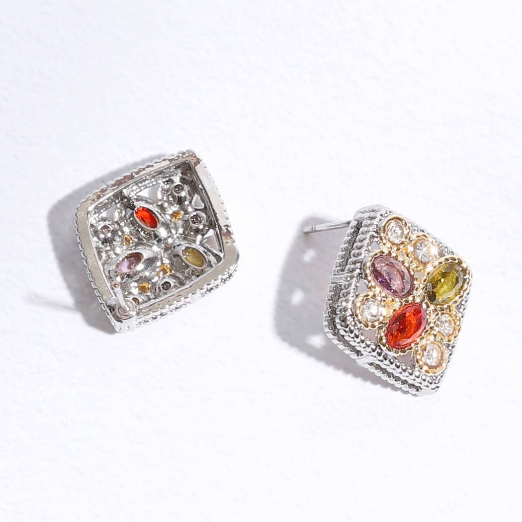 Brijea Pave Post Earrings
